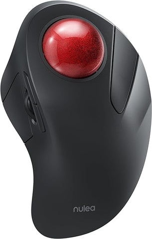 Nulea Wireless Ergonomic Trackball Mouse, Rechargeable, Bluetooth, 44mm Index Finger Trackball, 5 Adjustable DPI, Compatible with PC, Laptop, iPad, Mac, Windows, Android