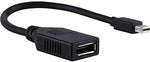 ATIVA Mini DisplayPort to DisplayPort Adapter, 6", Black, 36542