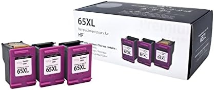 3-Pack Premium Ink Replacement for HP 65XL / N9K03AN - Color