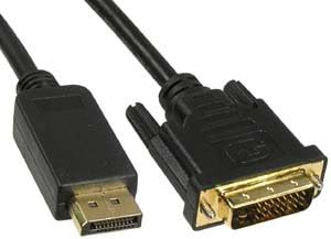 InstallerParts 3Ft Display Port Male to DVI Male Cable – Black – Used for Video & Audio Transmission