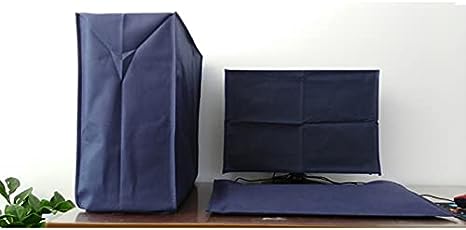 ALHBEJT 3 Pieces Computer Dust Cover Monitor + Keyboard+ Computer Host Pc Dust Proof Computer Covers Case Computer Dust Cover for Desktop Pc CPU Tower Protector (29'' Monitor Set Blue)