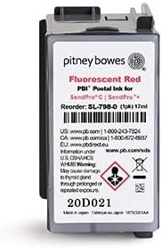 Pitney Bowes SL-798-0 Ink Cartridge for SendPro C and SendPro+, Red Ink, 17 ml