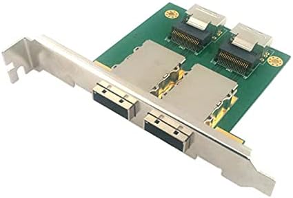 NFHK Dual Ports Mini SAS SFF-8088 to SAS 36Pin SFF-8087 PCBA Female Adapter with PCI Bracket