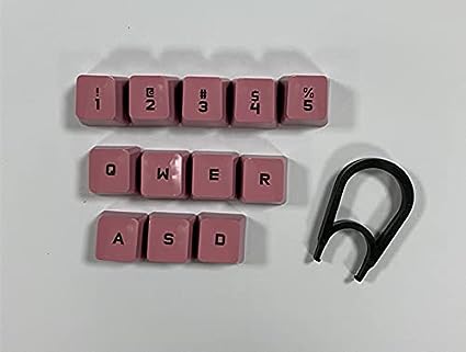 Performance Gaming keycaps Replacement for Romer-G Switch Logitech G310 G413 G613 G810 K840 G910 Mechanical Keyboard (Bump 12 keys, Pink)