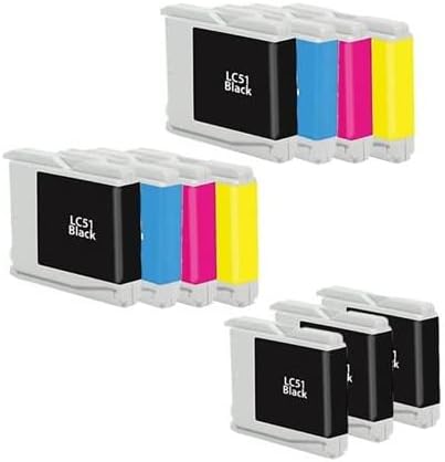 Clickinks Compatible Ink Cartridge Replacement for Brother LC51 LC-51 LC51BK LC51C LC51M LC51Y for use with MFC-440CN MFC-465CN MFC-665CW Printers ( 2 Full Sets + 3 Extra Black)