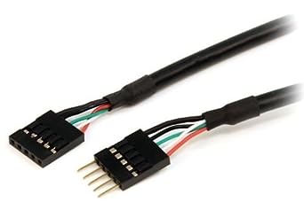 (2 Pack) Tekit Internal 5-Pin USB IDC Motherboard Header Male to Female M/F Extension Cable 3ft/1m (Male to Female)