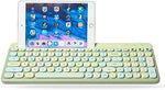 Limouyin Bluetooth Keyboard with Phone/Tablet Holder, Multi-Device Wireless Keyboard Switch to 3 Devices, 100 Keys Mixed Color Keyboard with Retro Round Keycaps for Windows/iOS/Android