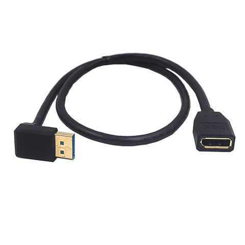 Kework 2ft DisplayPort 8K Extension Cable, 90 Degree Up Angle DisplayPort Male to DisplayPort Female Extender Ultra HD Cable, DP 1.4 Version Extension Adapter Cord, 8K@60HZ (Up Angle M/FM)