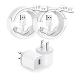 iPhone Charger, 10FT 2 Pack Long Lightning Cable?Apple MFi Certified?Extra Long 10Foot Fast Charging Lightning Cord USB Wall Charger Adapter Block for iPhone 14/Pro/Pro Max/Plus/13/12 11/Xs/XR/X/iPad