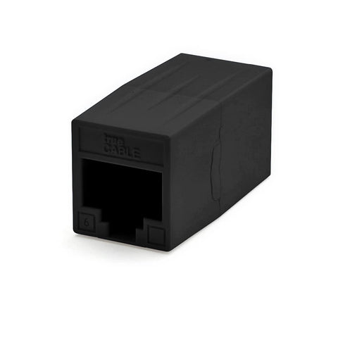 trueCABLE Cat6 Inline Coupler, Unshielded (UTP), PoE++ (4PPoE), UL Listed, ETL Verified, ANSI/TIA 568-2.D Cat 6 Performance Compliant, Female to Female RJ45 Couplers, Black, 12 Pack