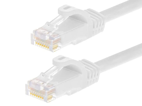 Monoprice Cat6 Ethernet Patch Cable - 1 Feet - White (12 Pack) Snagless RJ45, Stranded, 550MHz, UTP, Pure Bare Copper Wire, 24AWG - Flexboot Series