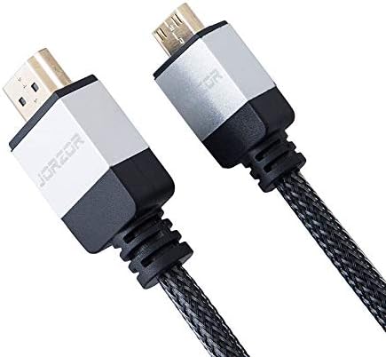 JORZOR Mini HDMI to HDMI Cable,4K 60Hz Ultra HD, High Speed, Ethernet, Audio Return, Supports Ethernet 3D and Audio Return (2M/6.6FT)