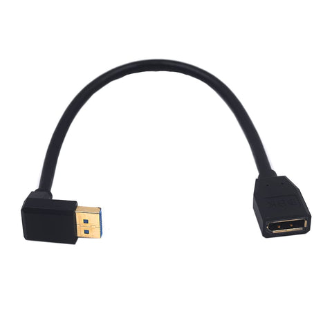 Kework 12 Inch DisplayPort 8K Extension Cable, 90 Degree Up Angle DisplayPort Male to DisplayPort Female Extender Ultra HD Cable, DP 1.4 Version Extension Adapter Cord Support 8K@60HZ (Up AM to FM)