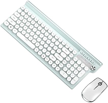 Wireless Keyboard Mouse Combo, Mute Keyboard and Mouse Set 2.4G Ultra-Thin Sleek Design for Windows, Computer, Desktop, PC, Laptop (Green)