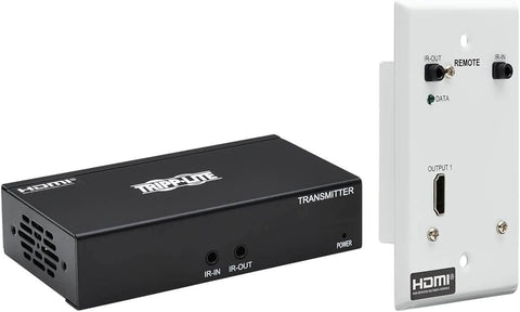 Tripp Lite HDMI Over Ethernet Cat6 Extender Kit with Wall Plate Receiver - Up to 230 feet or 70.1 Meters - 4K 60Hz Video, 4:4:4, HDR PoC, TAA Compliant (B127A-1A1-BHFH)