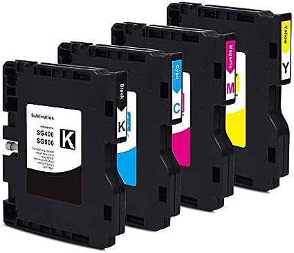 KSUMEI Sublimation Ink Cartridge Compatible for Sawgrass Virtuoso SG400 SG 800 Printer (1 Black, 1 Cyan, 1 Magenta, 1 Yellow, 4-Pack)