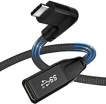 UseBean Right Angle USB C Extension Cable 6ft, 90 Degree USB-C 3.1 Gen 2 10Gbps Male to Female Type C 4K Video Extender Cord,for USB C Hub/Dock,MacBook Pro/Air,iPad Pro,Samsung,Nintendo Switch
