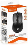 MEETION MT-M361 Optical Office Mouse with 3 Buttons USB Cable 1000 dpi Resolution Ideal for Both Hands Black