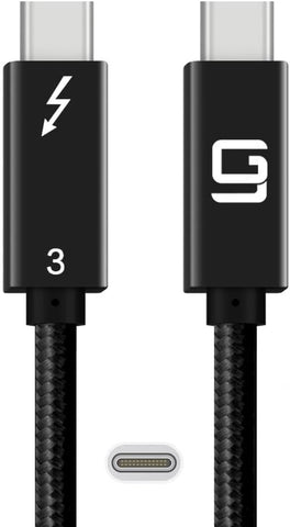 GodSpin Thunderbolt 3 Cable USB C to C Super Speed, 40Gbps Data Transfer & 4K Video Output C to C Type Fast Charging Cable 100W Compatible with Samsung MacBook Chromebook Braided (2.6ft/40Gbps)