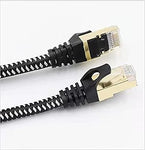 16FT Cat 7 Ethernet Cable, MaoMigo High Speed Flat Ethernet Cable Nylon Braided Cat7 Internet Cable RJ45 Network Cable LAN Cable 10FT 16FT 25FT 30FT 40FT 50FT