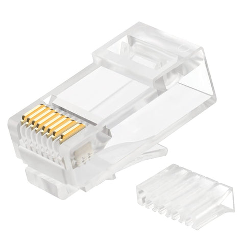 CNCOB Cat6 RJ45 Connectors, Cat 6 2-Piece RJ 45 Ends, UTP 8P8C Ethernet Connector Plug for Cat6 Cat5e Cable 100pcs