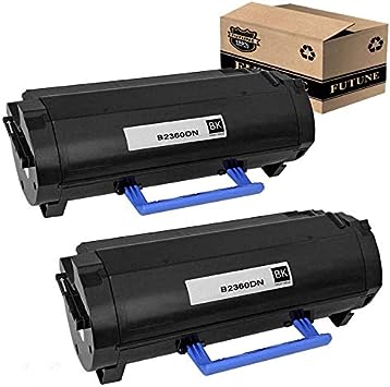 Compatible 2Pk Dell B2360DN M11XH 331-9805 Toner Cartridge Replacement for Dell B2360DN B3465DNF B3460DN B3465DN B2360 Dell 2360 Printers (2 / Black) by FUTUNE