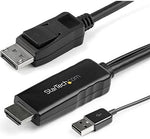 StarTech.com 6ft (2m) HDMI to DisplayPort Cable 4K 30Hz - Active HDMI 1.4 to DP 1.2 Adapter Converter Cable with Audio - USB Powered - Mac & Windows - HDMI Laptop to DP Monitor - Male/Male (HD2DPMM6)