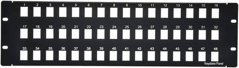 Beszin Blank Patch Panel for Keystone Jack Cat.5E, Cat.6 (48 Port)