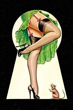 Mid-Century Pin-Ups - Through the Keyhole Poster Print by Peter Driben (12 x 18)