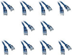 10 Pack, Cat5e Blue Ethernet Patch Cable, Snagless Molded Boot, 1 Feet, CNE541129
