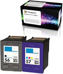 OCProducts Refilled Ink Cartridge Replacement 2 Pack for HP 56 HP 57 for PSC 1315 PSC 2410 PSC 1110 PSC 2175 Officejet 6110 Deskjet 450 PhotoSmart 7150 7260 Printers (1 Black 1 Color)