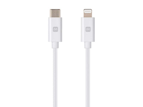 Monoprice Apple MFi Certified Lightning to USB Type-C and Sync Cable - 1.5 Feet - White | Compatible with iPod, iPhone, iPad with Lightning Connector