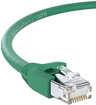 InstallerParts Ethernet Cable CAT8 Cable 25 FT - Green - Professional Series - 40Gigabit/Sec Network/High Speed Internet Cable for Router, Modem,Gaming/2000 MHZ, 24AWG