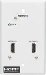 Tripp Lite HDMI Over Ethernet Cat6 Receiver, 2-Port Wall Plate - Up to 230 feet or 70.1 Meters - 4K 60Hz Video, HDR, 4:4:4, PoC, HDCP 2.2, TAA Compliant (B127A-2A0-FH)