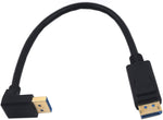 Kework 12 Inch DisplayPort 8K Cable, DisplayPort Male to 90 Degree Upward Angle DisplayPort Male Ultra HD Cable, DP 1.4 Version Adapter Support 8K@60HZ (Upward Angle AM to AM)
