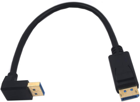 Kework 12 Inch DisplayPort 8K Cable, DisplayPort Male to 90 Degree Upward Angle DisplayPort Male Ultra HD Cable, DP 1.4 Version Adapter Support 8K@60HZ (Upward Angle AM to AM)