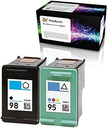 OCProducts Refilled Ink Cartridge Replacement for HP 98 and HP 95 for Officejet 150 100 H470 PhotoSmart D5160 C4180 2570 8030 8049 (1 Black 1 Color)