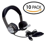 Egghead USB Multimedia Headset with Volume Control, EGG-IAG-3002-10-SO (Pack of 10)