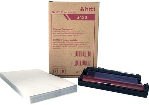 HITI S420 Paper and Ribbon for 50 4 x 6 Prints 87.P3410.03BV for Printers S420 NO CHIP