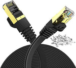 Veetop Cat7 Ethernet Cable, 164ft/50m Cat 7 Network Cable High Speed 10 Gbps Internet Cord Flat Ethernet Wire with Shielded RJ45 Connectors for Computer Laptop Router Modem Switch Box