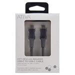 ATIVA USB-C Braided Charging Cable, 3', Gray, 45834