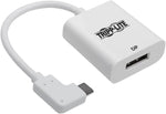 Tripp Lite Right Angle USB-C to 4K DisplayPort Adapter (M/F), USB 3.1 Gen 1, 4K @ 60Hz, 5 Gbps, White (U444-06N-DP-RA)