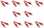 10 Pack Cat5e Ethernet Patch Cable, Snagless/Molded Boot 5 Feet Red, CNE486180