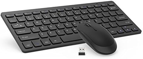 TechGround Compact Wireless Keyboard Mouse Combo, 2.4GHz Ultra Thin Small Wireless Keyboard Mouse for Desktop, Laptop (Black)