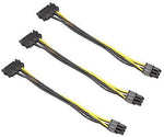 LIANSHU 3Pack 6 Pin PCI-e to SATA Power Cable - 8 Inches