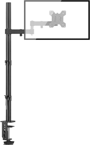 Bracwiser Single Fully Adjustable Standing Height Monitor Arm Stand Mount 800mm Tall for Monitor Computer Screen 13 15 17 19 20 22 23 24 26 27 30 32 inch VESA 75 100 (MD7821)