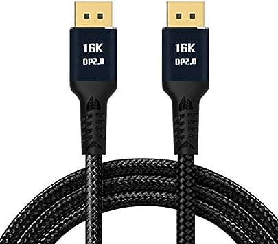 NFHK DisplayPort 2.0 DP to DP Cable 16K 60hz Cable Ultra-HD UHD DP 1.4 8K 120hz for PC Laptop TV 1M