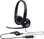 (3 Pack Value Bundle) Logitech ClearChat Comfort USB Headset with Noise-Canceling Microphone (LOG981000014)