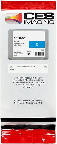 CES Imaging PFI-320C Cyan 300ml Ink Tank in Retail Package