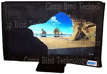Comp Bind Technology Marine Black Cover with Front Transparent for LCD 24'' Monitor, Anti Static and Waterproof Dimensions 23.25''W x 2.25''D x 15''H b Comp Bind Technology